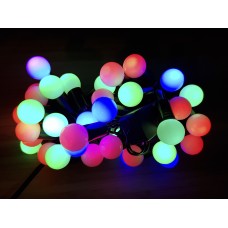 Светодиодная гирлянда Шарик 16 мм, 50 штук цветная
