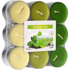 Плавающие свечи Зелёный чай Bispol, 18 штук 