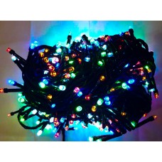 Гирлянда цветная, 200 LED 5 мм, черный провод