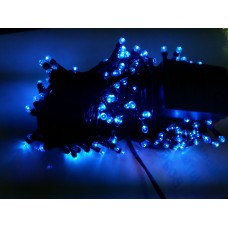 Гирлянда синяя, 100 LED 5 мм, черный провод