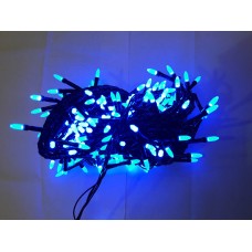 Гирлянда Иголка синяя, 100 LED, черный провод