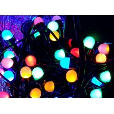 Гирлянда Ягода цветная, 200 LED 8 мм, черный провод