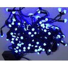 Гирлянда Ягода синяя, 100 LED 8 мм, черный провод