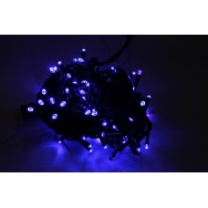 Гирлянда уличная синяя, 100 LED 5 мм, 10 метров, черный провод