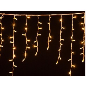Гирлянда уличная Бахрома тепло-белая, 100 LED 5 мм, 3 метра, черный провод