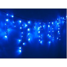 Гирлянда уличная Бахрома синяя, 100 LED 5 мм, 3 метра, черный провод