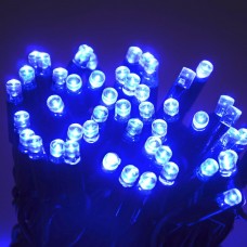 Гирлянда уличная синяя, 100 LED 8 мм, 10 метров, черный провод