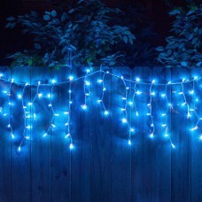 Гирлянда уличная Бахрома синяя, 100 LED 8 мм, 3 метра, белый провод