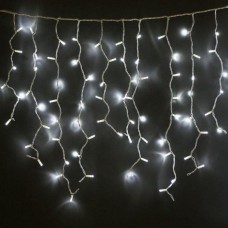 Гирлянда уличная Бахрома белая, 100 LED 8 мм, 3 метра, белый провод