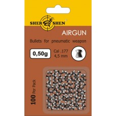 Пули для пневматики 4.5 90 штук, 0.50 г. Shershen