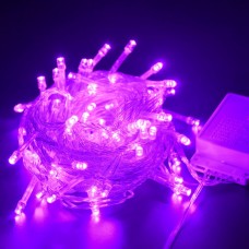 Гирлянда фиолетовая 100 LED 5 мм, на прозрачном проводе