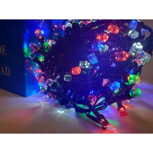 Гирлянда Кристалл цветная, 200 LED 8 мм, черный провод