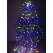 Гирлянда роса Конский хвост, 300 mini LED, цветная