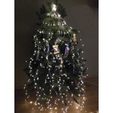 Гирлянда роса Конский хвост, 300 mini LED, тепло-белая