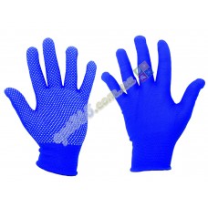 Перчатки рабочие стрейч-нейлон с ПВХ микроточкой, синие