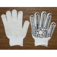 Перчатки ХБ рабочие с ПВХ покрытием "Мир", 2 сорт, белые, 12 пар