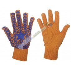 Перчатки ХБ рабочие плотные с ПВХ покрытием "Мир" 1 сорт, оранжевые, 12 пар
