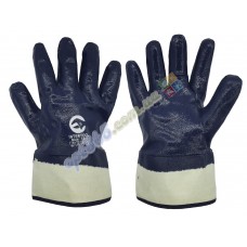 Перчатки маслостойкие, синие БМС с манжетой, плотные, 12 пар