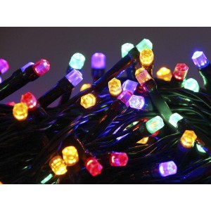 Светодиодная гирлянда Кристалл цветная 5 мм., 300 LED, черный провод