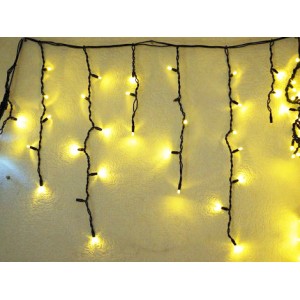Гирлянда Бахрома-Матовая тепло-белая, 120 LED, черный провод