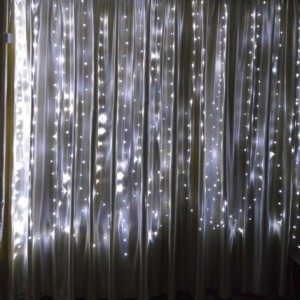 Гирлянда Штора капля с пультом 3x2 белая, 300 mini LED