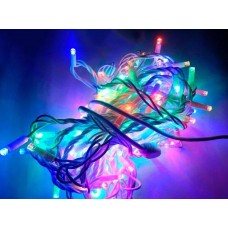 Гирлянда уличная цветная 100 LED 5 мм, 10 метров, белый провод