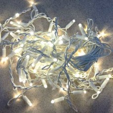 Гирлянда уличная белая 100 LED 5 мм, 10 метров, белый провод