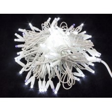Гирлянда уличная белая, 100 LED 8 мм, 10 метров, белый провод