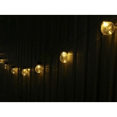 Светодиодная гирлянда на солнечной батарее, тепло-белая, 20 ламп, 5 метров