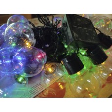 Светодиодная гирлянда на солнечной батарее, цветная, 20 ламп, 5 метров