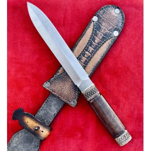 Нож Норвег Кинжал, бронзовая рукоять с черным деревом