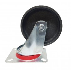 Колесо 100 мм чугунное, термостойкое на поворотном кронштейне