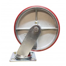 Колесо чугун/полиуретан 200 мм на поворотном кронштейне