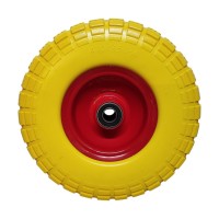 Колесо 4.10/3.50-4, (260x80), пенополиуретановое, 16 ось желтое